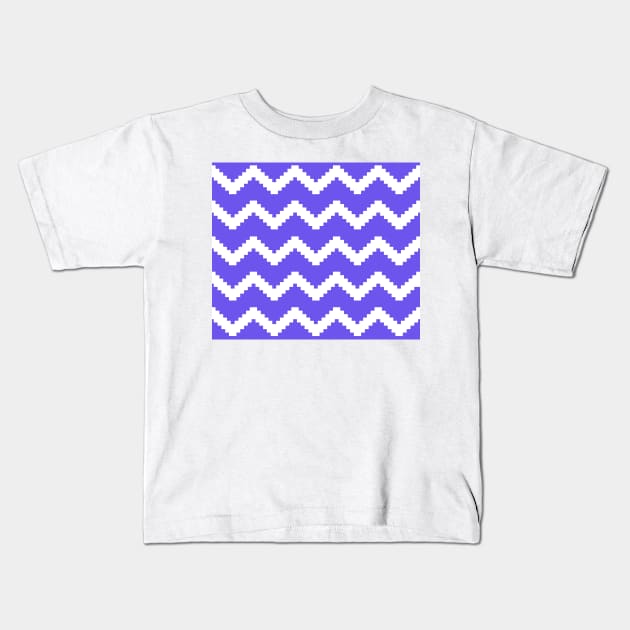 Zigzag geometric pattern - blue and white. Kids T-Shirt by kerens